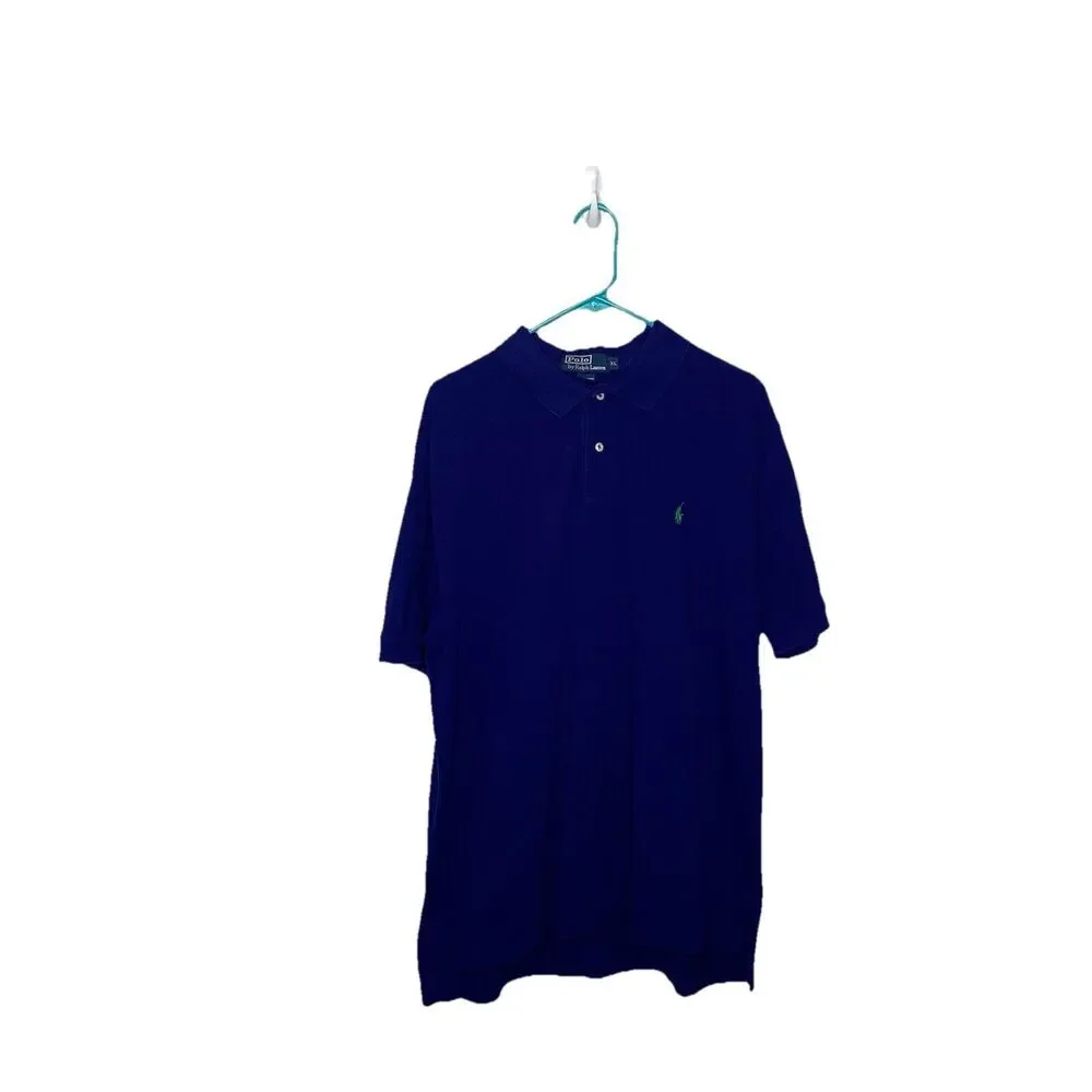 Polo by Ralph Lauren Golf Shirt Cotton Royal Blue Neon Green Logo Size XL Mens